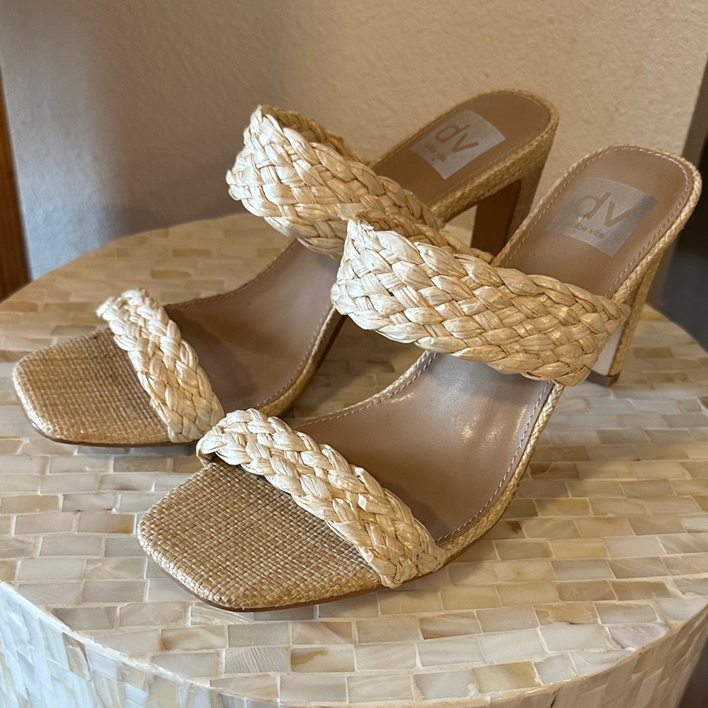 DV by Dolce Vita Women's Beige Braided Heels